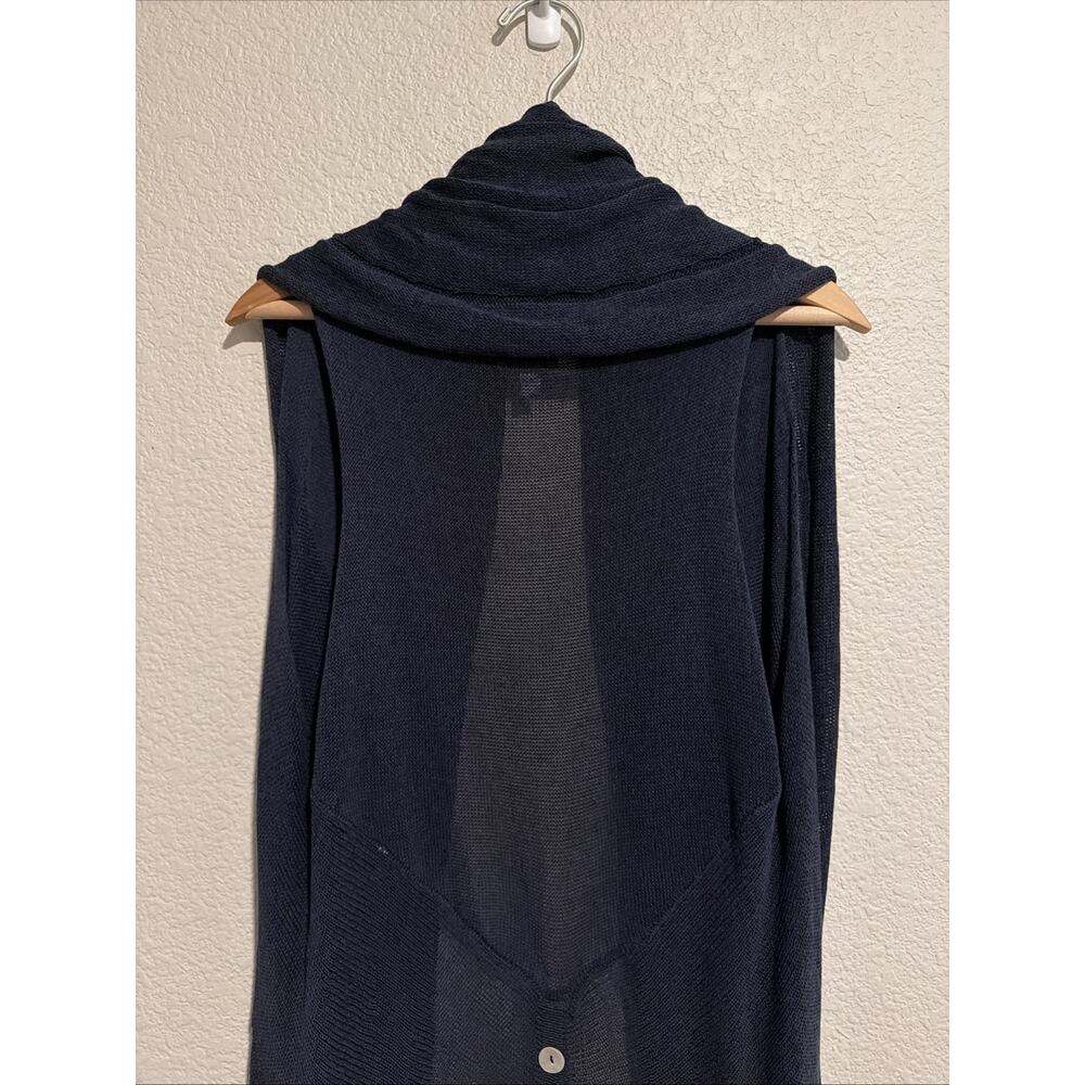 Linea Domani Minimalist Luxury Cardigan Long Line Blue Drape Lagenlook Boho Art - Picture 6 of 8